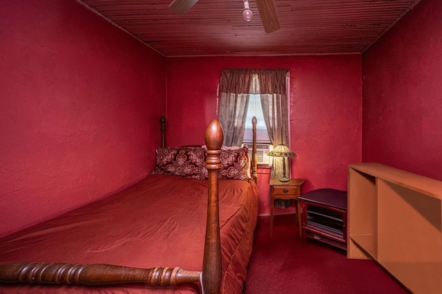 200 Fishburne St, Charleston, SC 29403 - carpeted bedroom featuring a ceiling fan and wood ceiling
