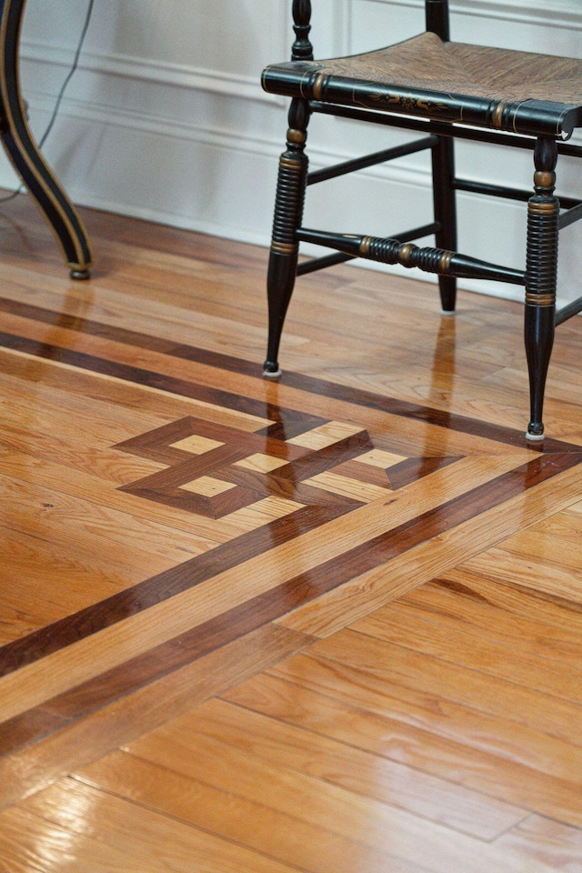 details featuring parquet flooring