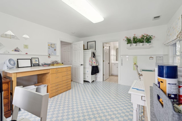 kitchen with light brown cabinetry