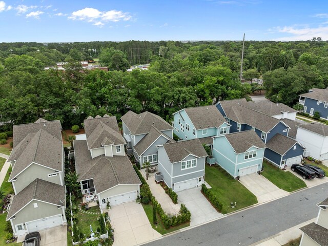 1557 Kepley Dr, Mount Pleasant, SC 29464 - aerial view of residential area featuring a heavily wooded area