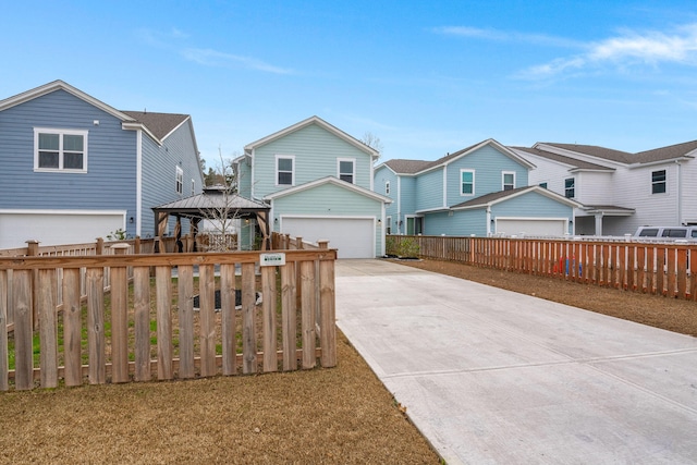 view of front of home with a gazebo