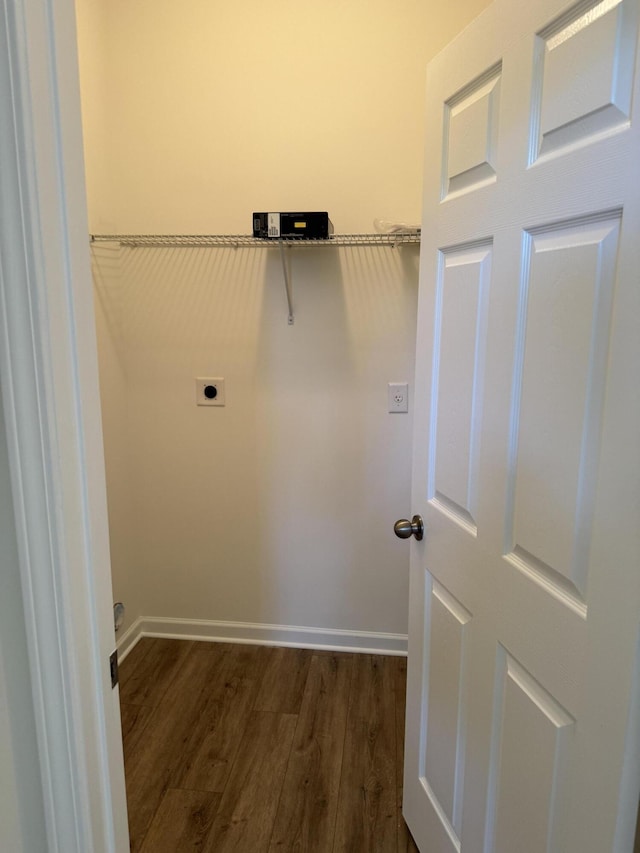 1208 N University Dr Unit A, Ladson, SC 29456 - laundry room featuring electric dryer hookup, dark wood-type flooring, baseboards, and laundry area