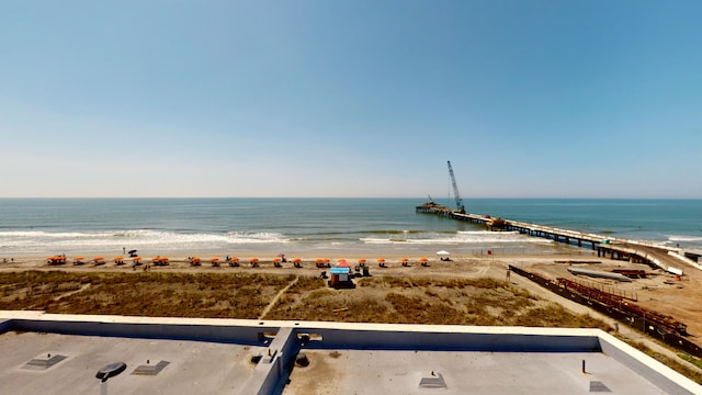 property view of water featuring a view of the beach