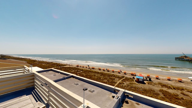 view of water feature featuring a beach view