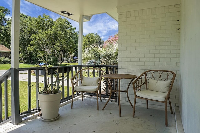 balcony with visible vents