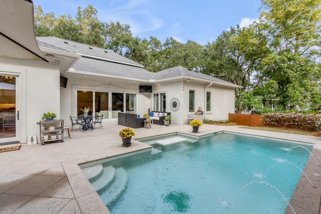 371 Live Palmetto Blf, Mount Pleasant, SC 29464 - view of swimming pool with pool water feature, an outdoor living space, and a patio area