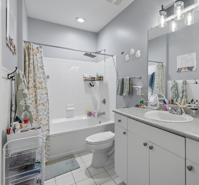 2632 Egret Crest Ln, Charleston, SC 29414 - bathroom featuring tile patterned floors, shower / bath combination with curtain, toilet, and vanity