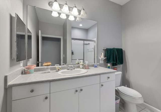 2632 Egret Crest Ln, Charleston, SC 29414 - full bathroom with toilet, a stall shower, vanity, and tile patterned flooring