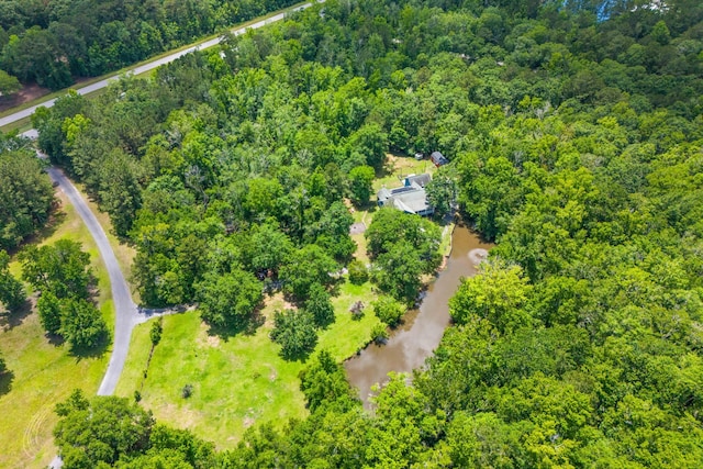 aerial view of a heavily wooded area