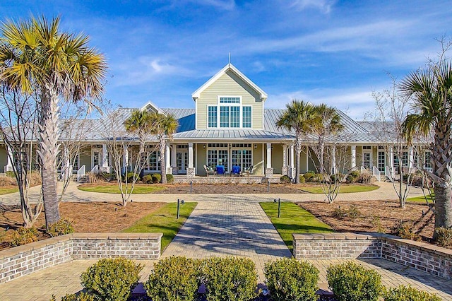 253 River Martin Ct, Summerville, SC 29483 - exterior space featuring metal roof and a porch