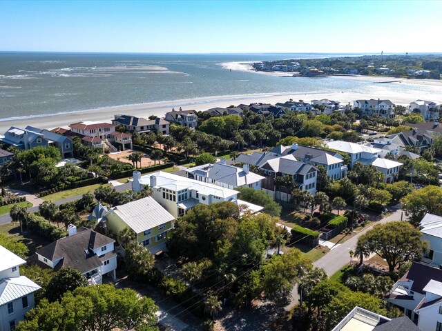 bird's eye view featuring a residential view and a water view