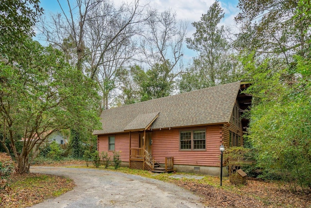 view of log-style house