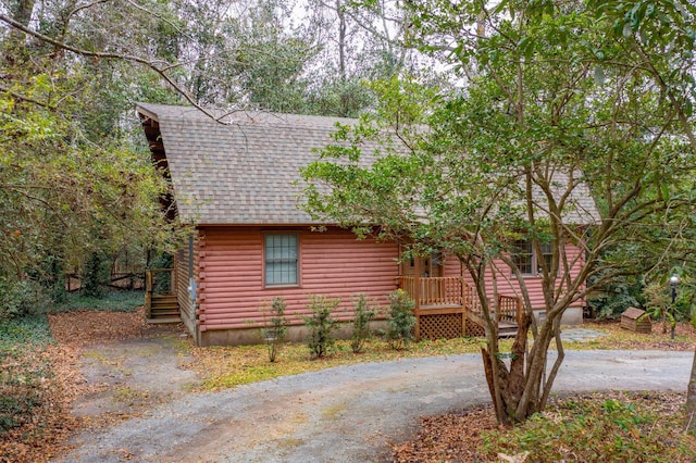 view of log-style house