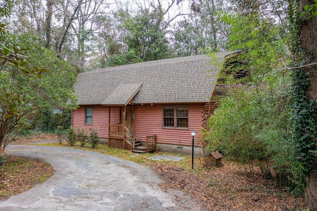 view of log home