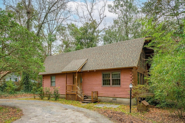 view of log-style house