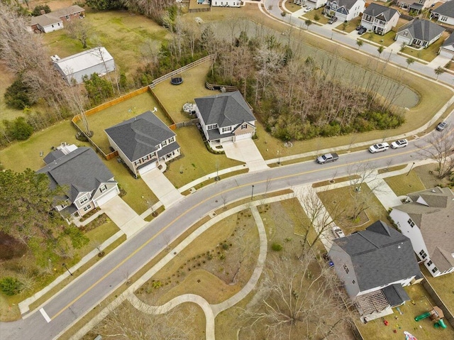 aerial view with a residential view