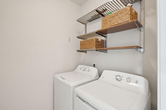 laundry room featuring washer and dryer