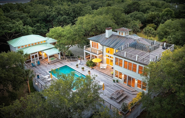 bird's eye view with a forest view