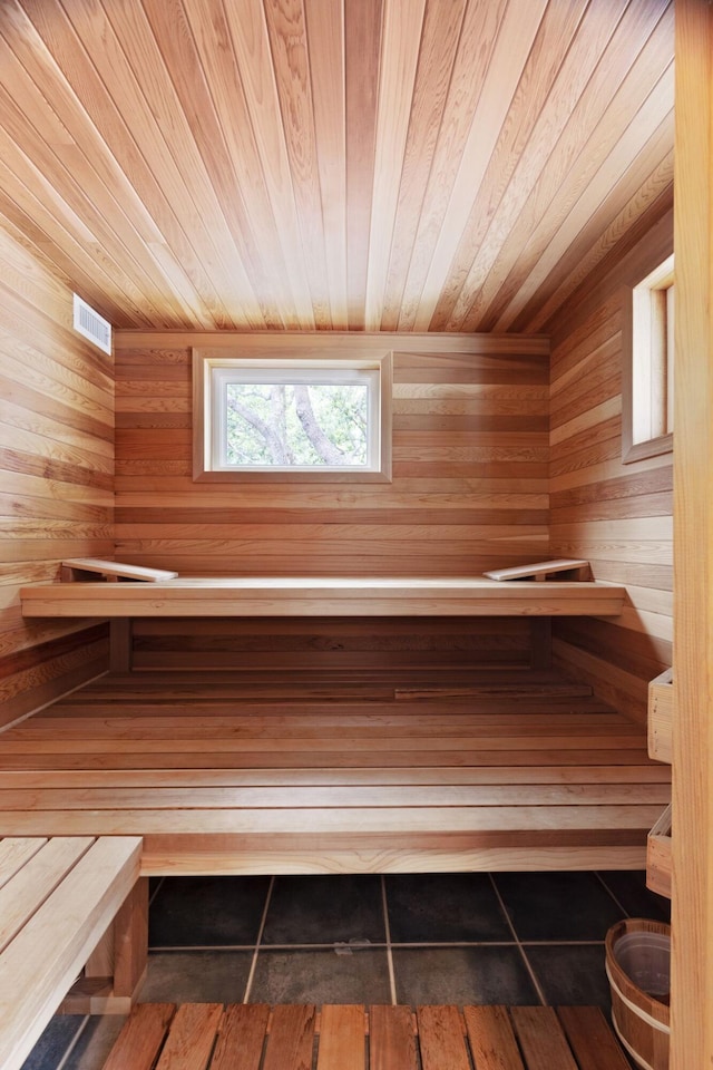 view of sauna / steam room featuring tile patterned floors