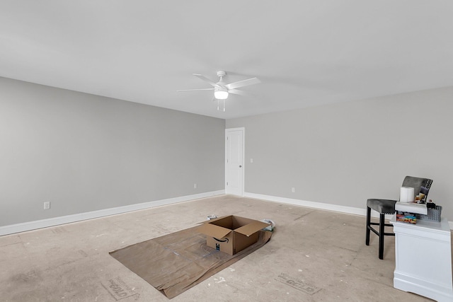 spare room featuring ceiling fan