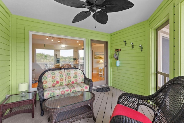 1627 Live Oak Park, Seabrook Island, SC 29455 - sunroom / solarium with ceiling fan