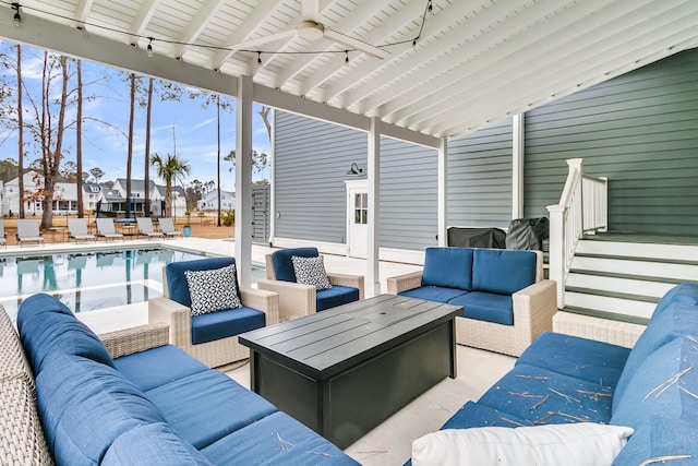 view of patio / terrace featuring an outdoor living space