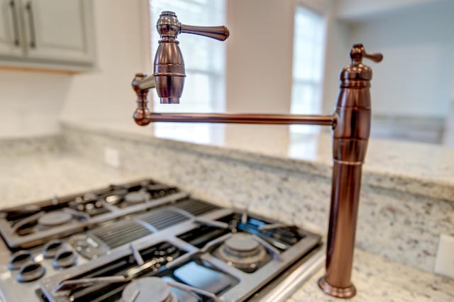 details with stainless steel gas stovetop