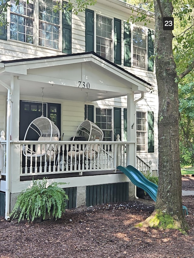 exterior space with a porch