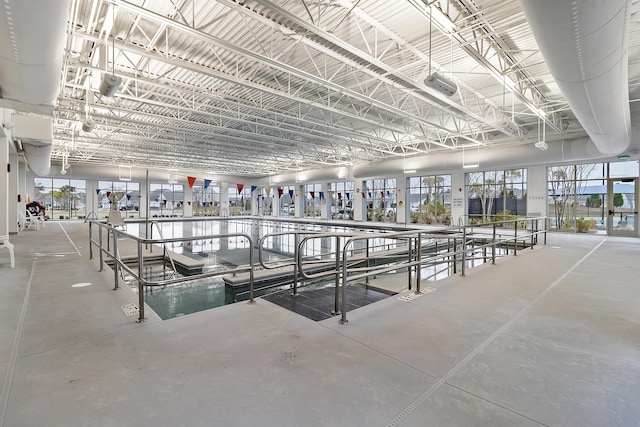interior space featuring concrete flooring