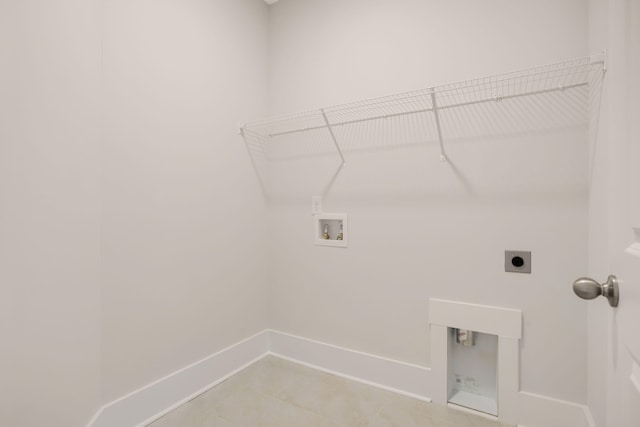 washroom featuring electric dryer hookup and washer hookup