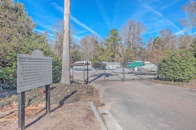 view of street with a gate