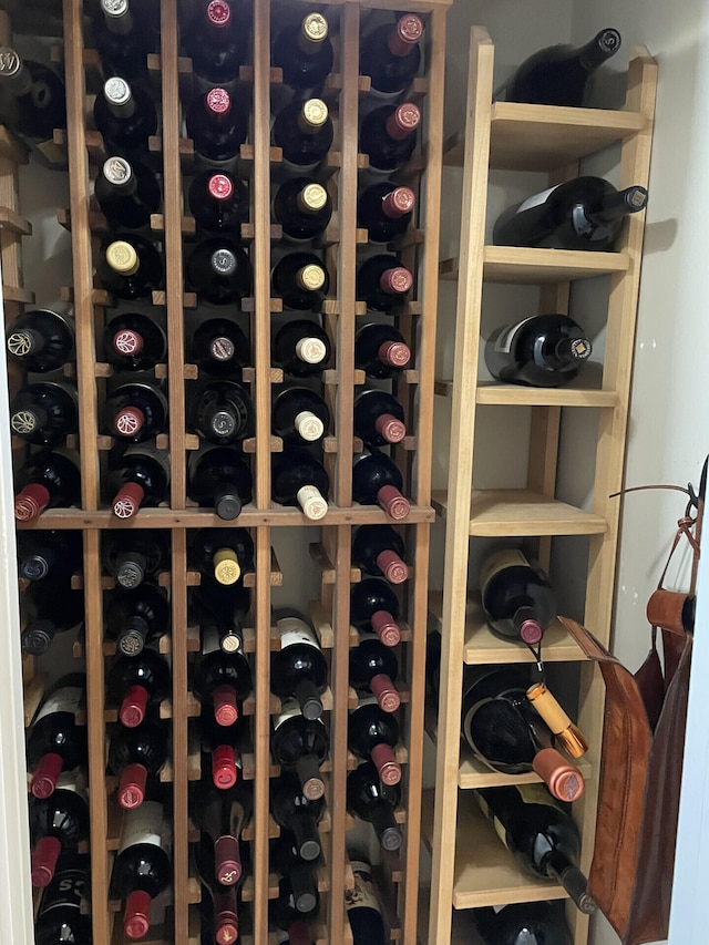 view of wine cellar