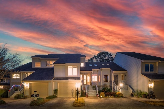 view of front of house with a garage