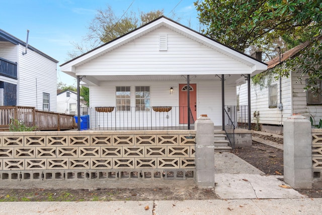 bungalow-style house featuring a porch