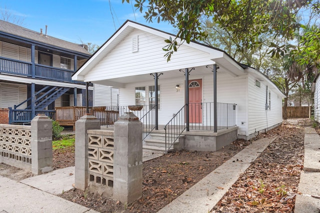 bungalow-style home with covered porch