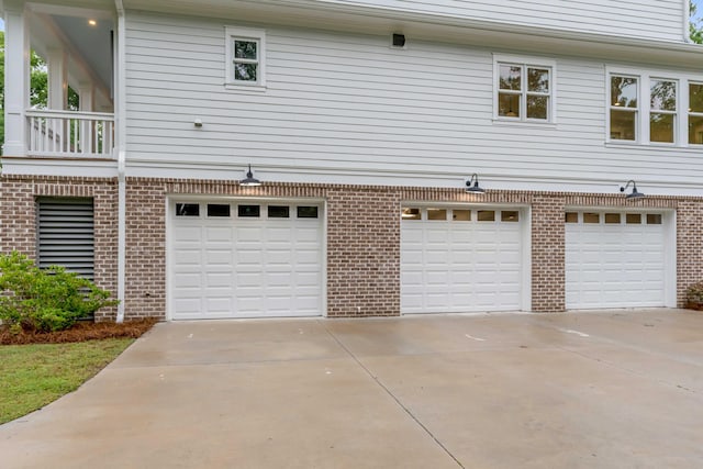 view of garage