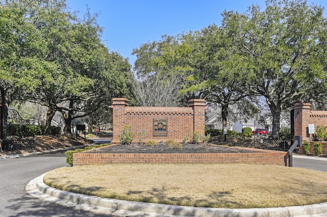 view of community sign