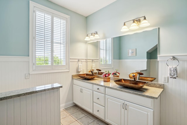 bathroom featuring vanity and tile patterned floors