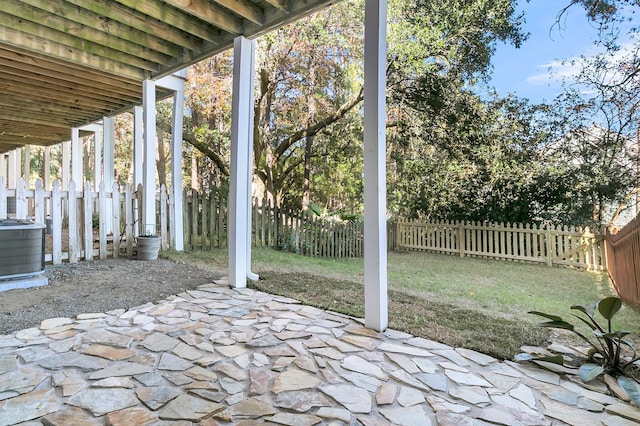 view of patio with central AC unit