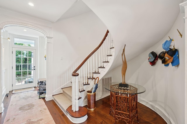 entrance foyer featuring hardwood / wood-style flooring