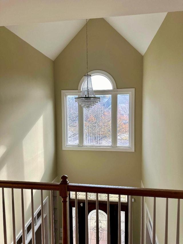 room details featuring a chandelier