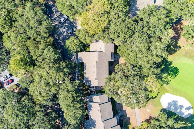 drone / aerial view featuring view of golf course