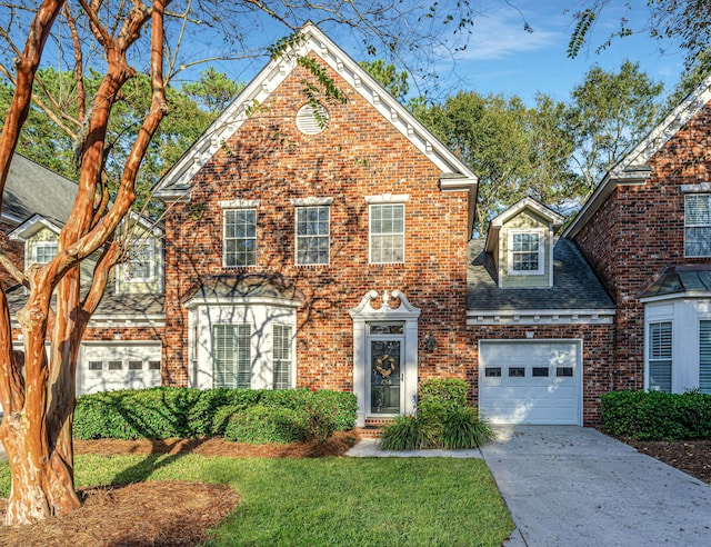 front of property with a garage