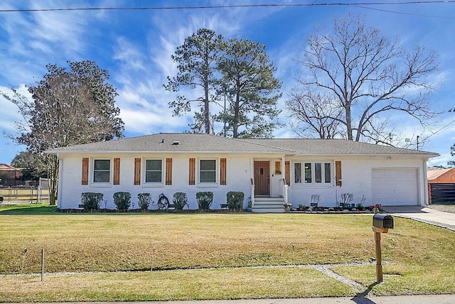 1113 Smithfield Pl, Hanahan, SC 29410 - ranch-style home with driveway, a front lawn, and an attached garage