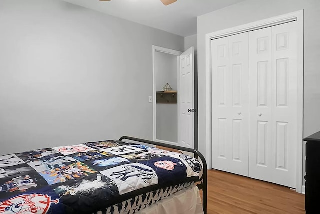 1113 Smithfield Pl, Hanahan, SC 29410 - bedroom featuring light wood-style floors, a closet, and ceiling fan