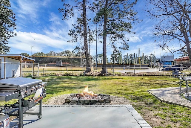 1113 Smithfield Pl, Hanahan, SC 29410 - view of yard with a patio, a fire pit, and fence