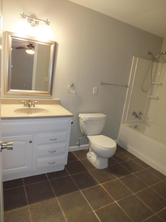 418 Meritta Ave, Beaufort, SC 29902 - full bathroom with tile patterned floors, vanity, toilet, and shower / bathtub combination