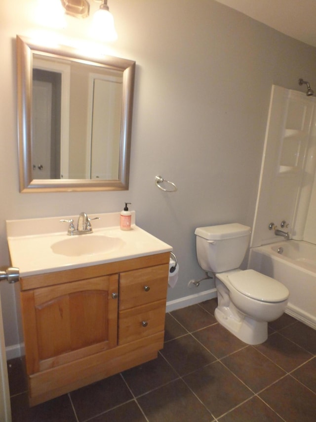 418 Meritta Ave, Beaufort, SC 29902 - full bathroom featuring vanity, toilet, tile patterned flooring, bathtub / shower combination, and baseboards