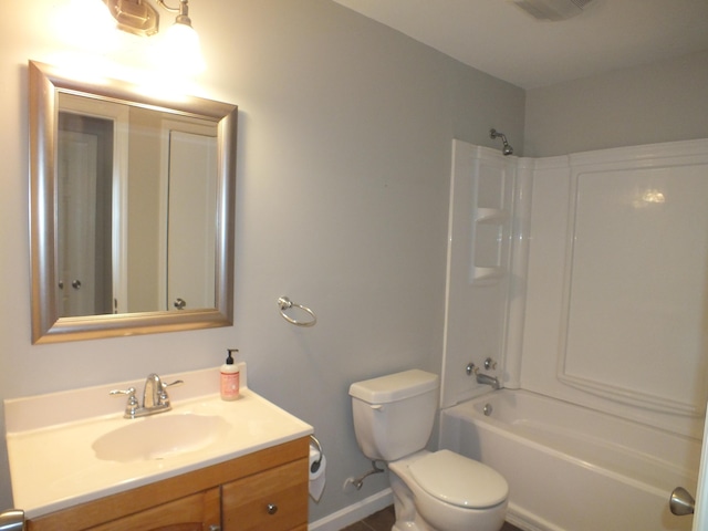 418 Meritta Ave, Beaufort, SC 29902 - bathroom featuring vanity, toilet, bathtub / shower combination, and baseboards