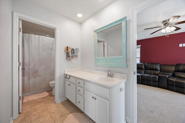707 Redbud Ln, Summerville, SC 29486 - full bath featuring a ceiling fan, vanity, and toilet